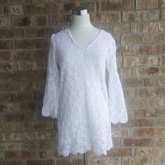 SOLD!! J. MCLAUGHLIN Crochet Coverlet - Size Small - Picture 1 of 5